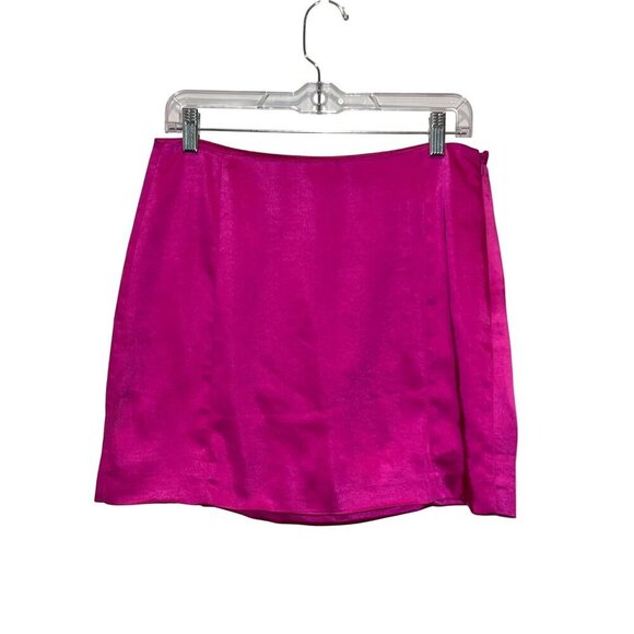 House of Harlow 1960 x Revolve Hot Pink   Satin Mini Skirt Women's Size 28 - Picture 2 of 8